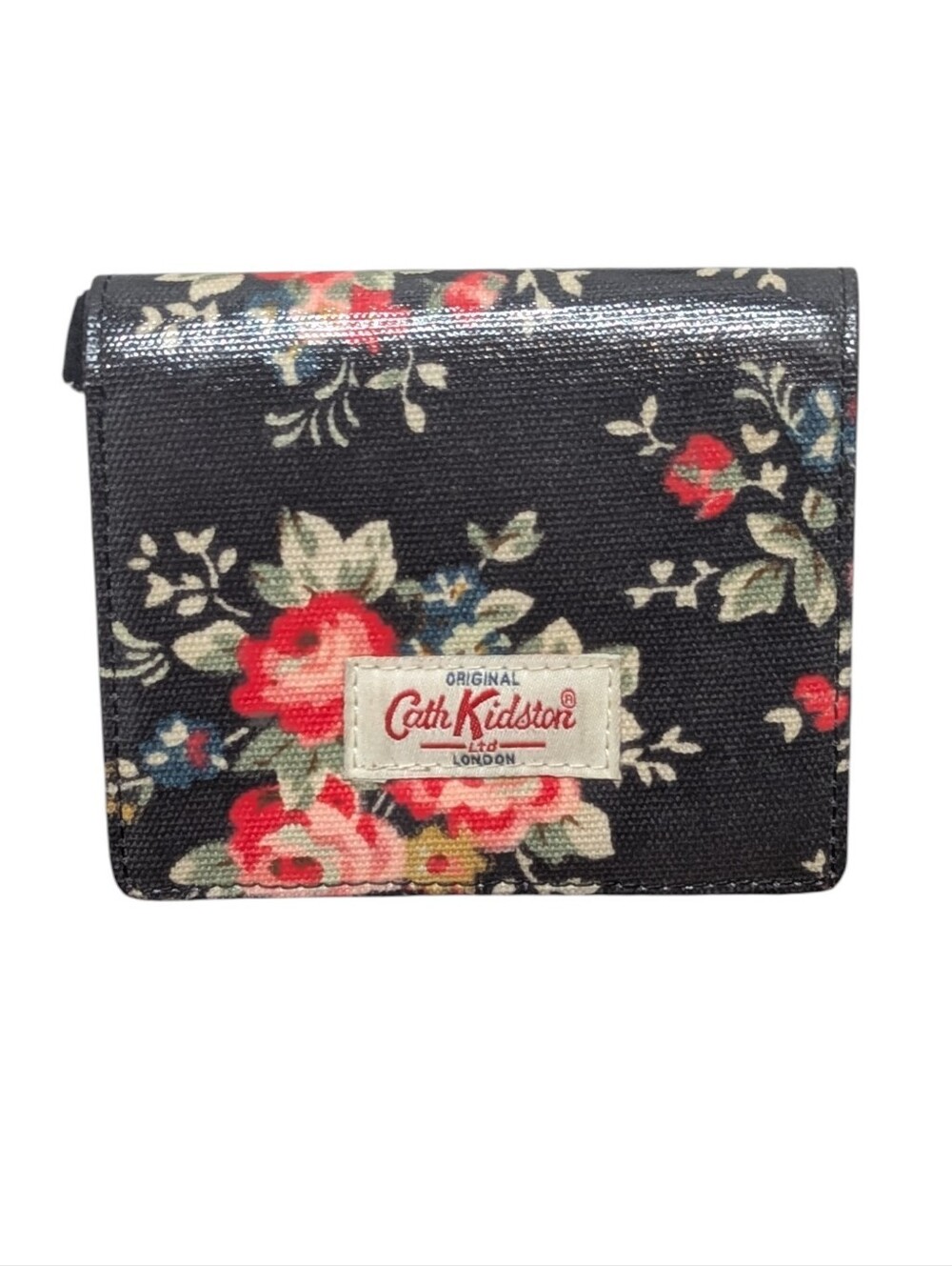 Cath Kidston Black Floral Card & Key Holder with Red Rose Print